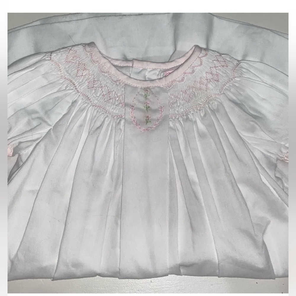 Petit Ami White and Pink Formal Kids Dress